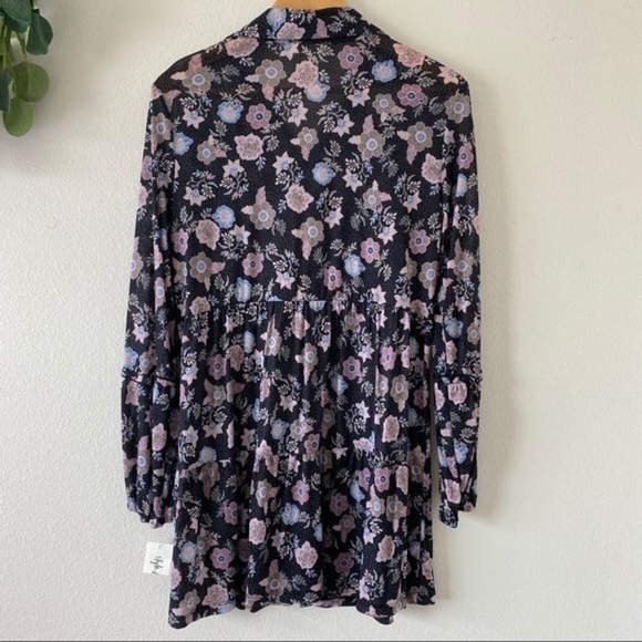 Style & Co Peasant Swing Floral Long Sleeve Top Mesh NWT Medium - Picture 13 of 13